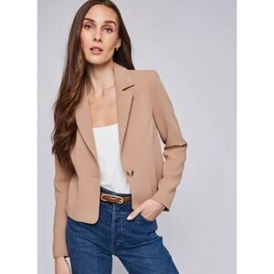 GENTLE FAWN Moira Cropped Blazer Tan Beige Cashew XS